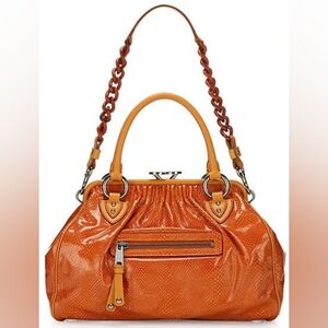 MARC JACOBS Stam CECILIA Embossed SNAKESKIN Two-way Crossbody Top Handle Handbag